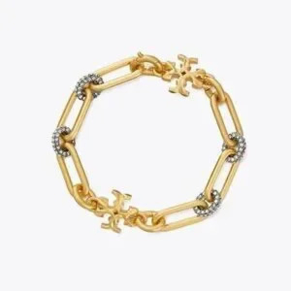 Tory Burch Gold Pave Britten Stud Earrings